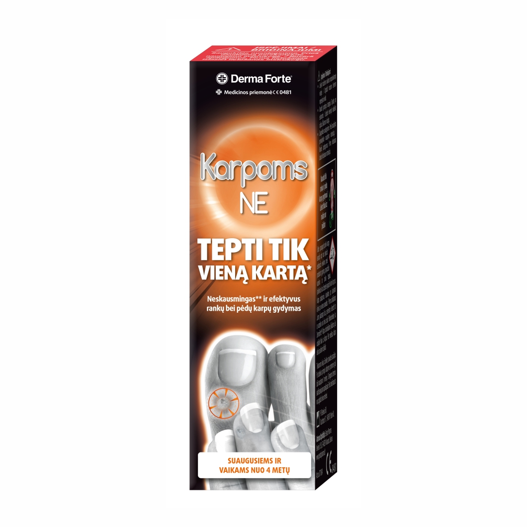 Efektyvi priemonė karpoms šalinti DERMA FORTE Karpoms NE, 2 ml