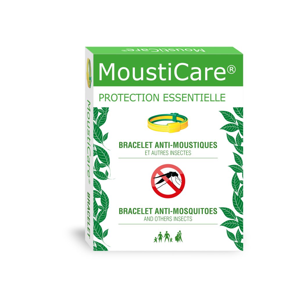 Желтый браслет против комаров, клещей и других насекомых MOUSTICARE, 1 шт.
