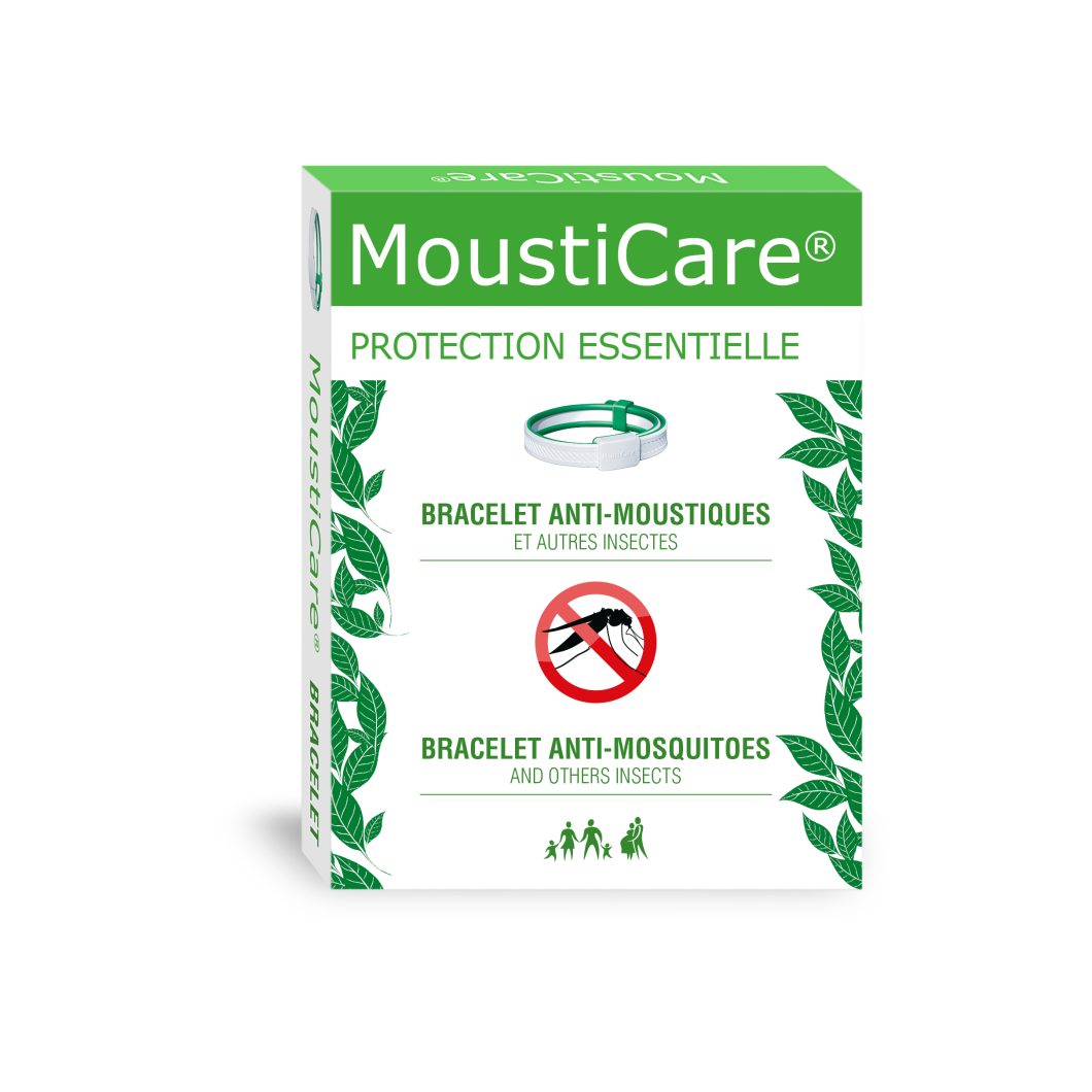 белый браслет против комаров, клещей и других насекомых MOUSTICARE, 1 шт.