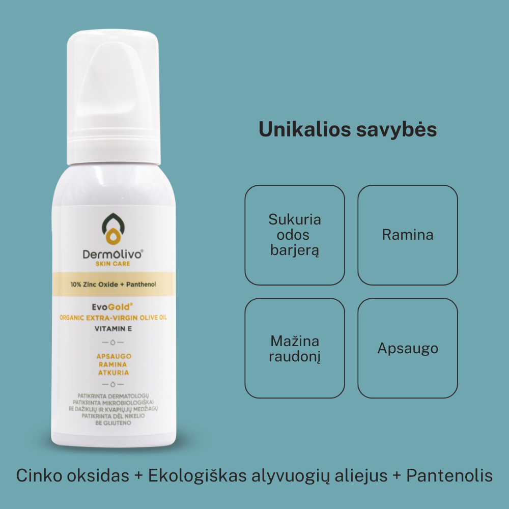Putos su pantenoliu ir ekologišku alyvuogių aliejumi, DERMOLIVO, 100 ml