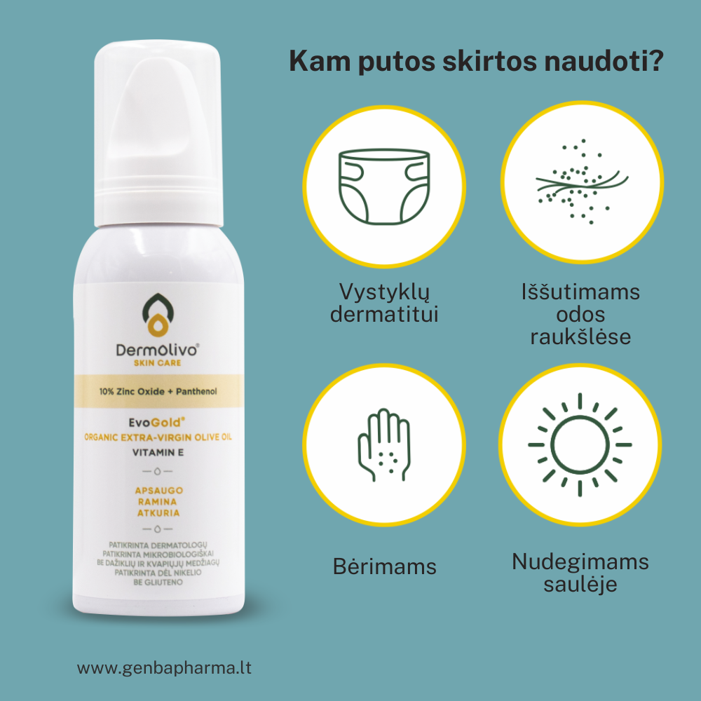 Putos su pantenoliu ir ekologišku alyvuogių aliejumi, DERMOLIVO, 100 ml