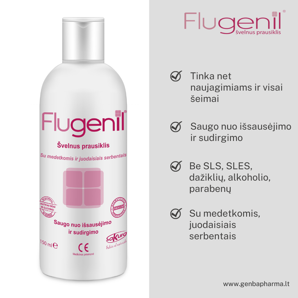 Švelnus prausiklis, FLUGENIL, 150 ml